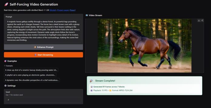 self-forcing ai model